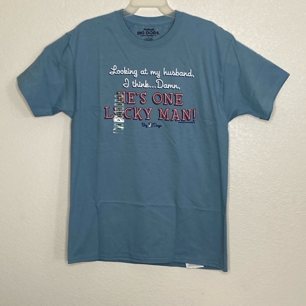 BIG DOGS Women’s Light Blue 100% Cotton T Shirt Size L NWT